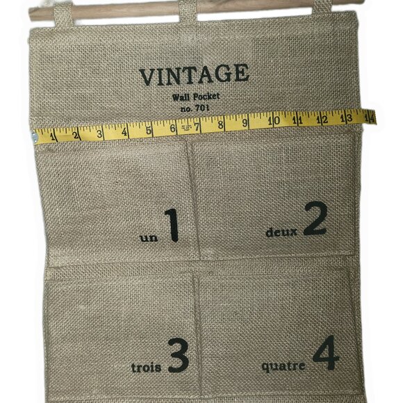 Vintage Burlap Wall Pocket - Picture 2 of 3